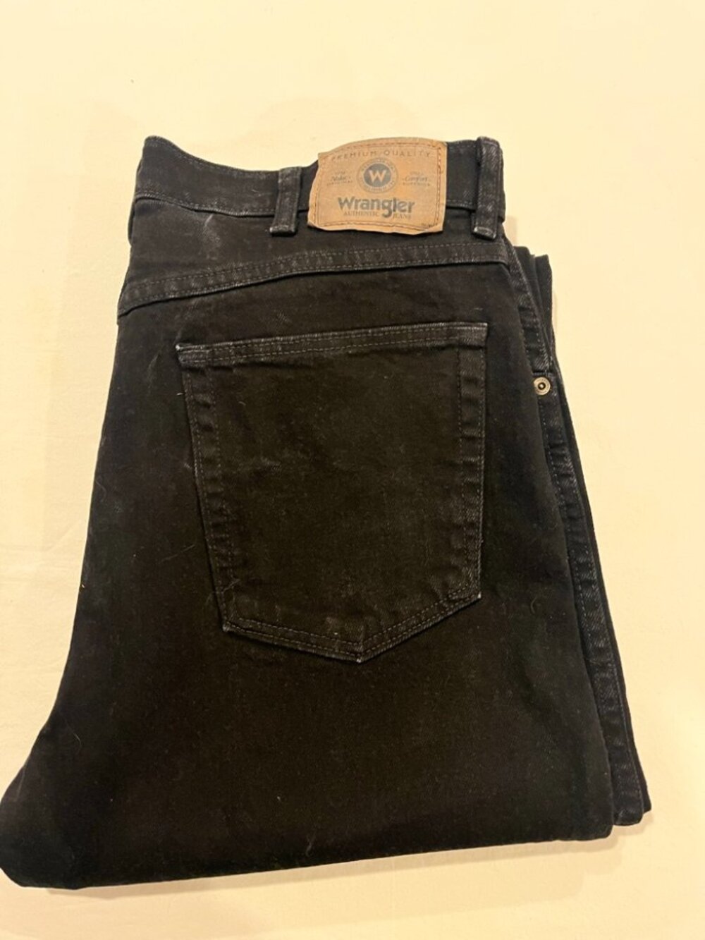 Wrangler Comfort Solutions Jeans Mens 36x29 Solid Black Stretch Straight G856WCB